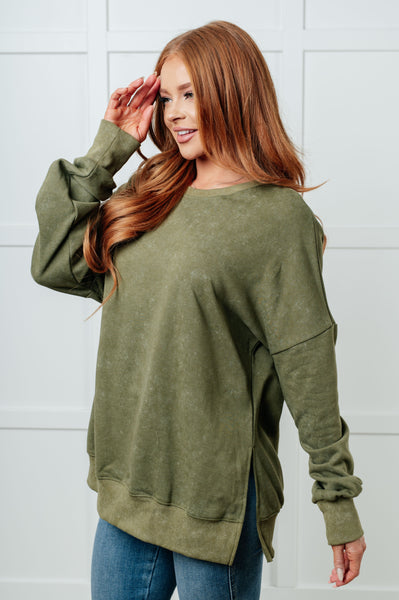 No Plain Jane Oversized Sweatshirt in Green - Ruby Rebellion
