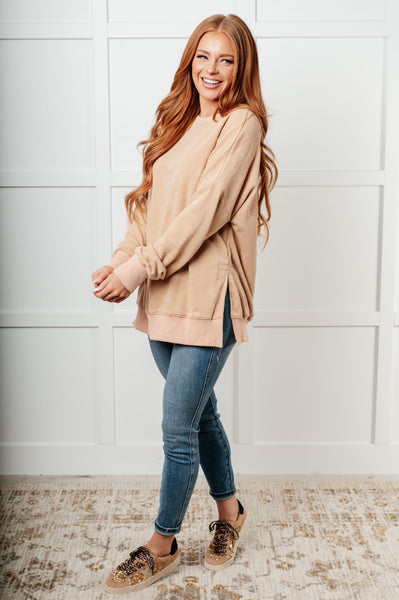 No Plain Jane Oversized Sweatshirt in Khaki - Ruby Rebellion