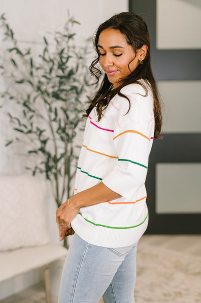 Normal Volume Striped Sweater - Ruby Rebellion