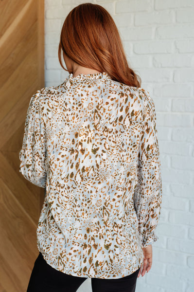 Office Safari Keyhole Tie Detail Blouse - Ruby Rebellion