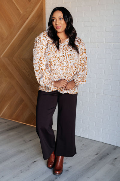 Office Safari Keyhole Tie Detail Blouse - Ruby Rebellion