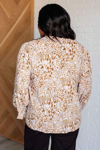 Office Safari Keyhole Tie Detail Blouse - Ruby Rebellion