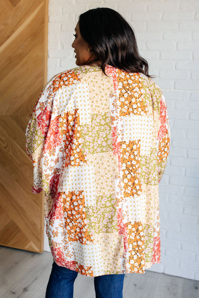 Patchwork of Feelings Mixed Floral Kimono - Ruby Rebellion