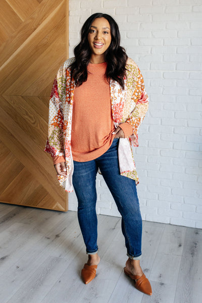 Patchwork of Feelings Mixed Floral Kimono - Ruby Rebellion