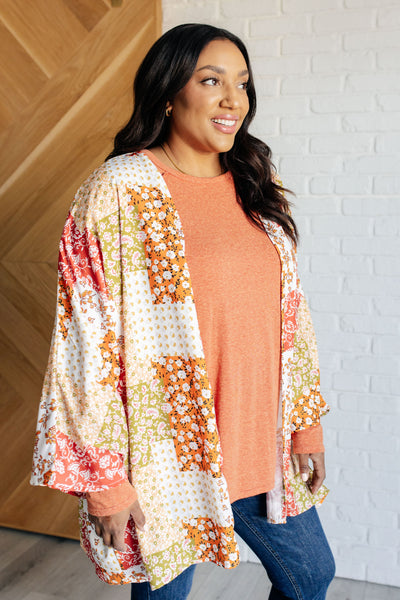 Patchwork of Feelings Mixed Floral Kimono - Ruby Rebellion