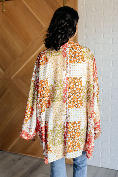 Patchwork of Feelings Mixed Floral Kimono - Ruby Rebellion