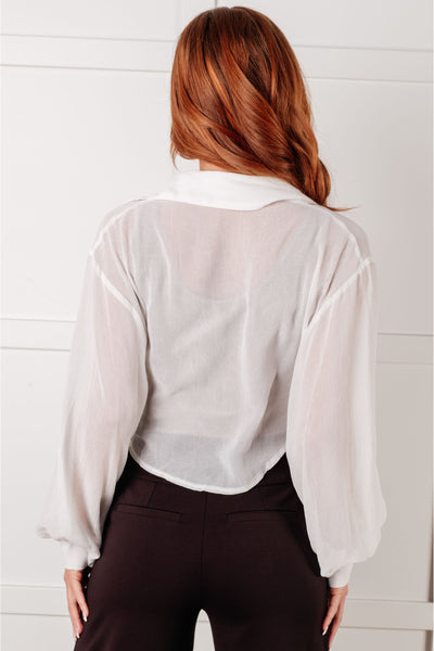 Pause and Reflect Tie Front Button Up Shirt - Ruby Rebellion