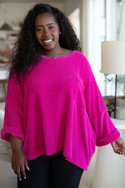 Pink Thoughts Chenille Blouse - Ruby Rebellion