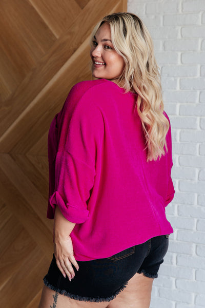 Pink Thoughts Chenille Blouse - Ruby Rebellion