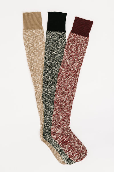 Pure Luxury Lounge Socks Set of 3 - Ruby Rebellion