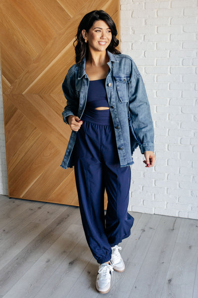 Raising Heart Rate Cut Out Jumpsuit in Navy - Ruby Rebellion