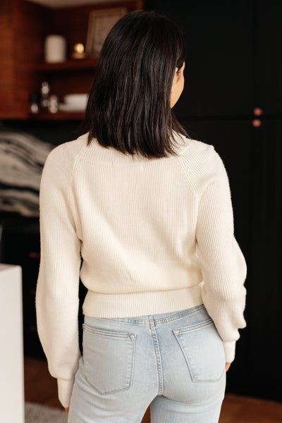 Requisite Request Surplice Crop Sweater - Ruby Rebellion