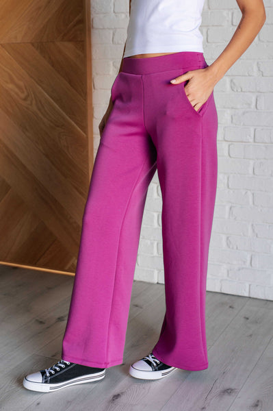 Resort Travel Wide Leg Crop Pant in Magenta - Ruby Rebellion