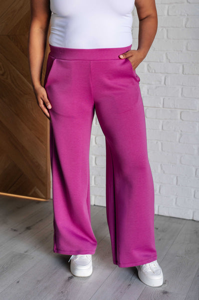 Resort Travel Wide Leg Crop Pant in Magenta - Ruby Rebellion