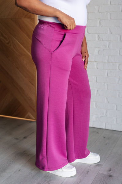 Resort Travel Wide Leg Crop Pant in Magenta - Ruby Rebellion