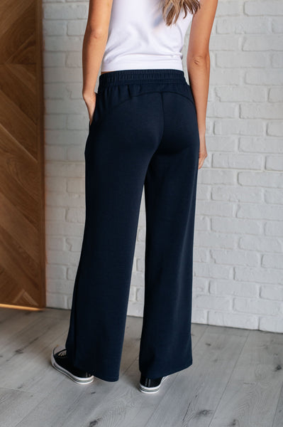 Resort Travel Wide Leg Crop Pant in  Navy - Ruby Rebellion