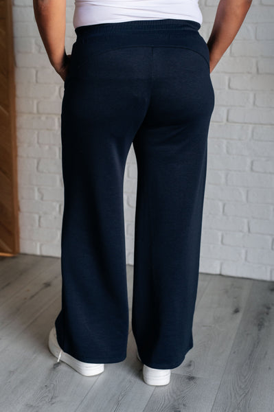Resort Travel Wide Leg Crop Pant in  Navy - Ruby Rebellion