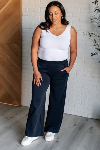 Resort Travel Wide Leg Crop Pant in  Navy - Ruby Rebellion