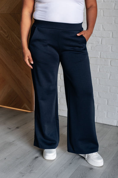 Resort Travel Wide Leg Crop Pant in  Navy - Ruby Rebellion