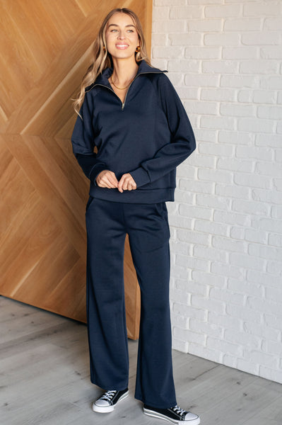 Resort Travel Wide Leg Crop Pant in  Navy - Ruby Rebellion