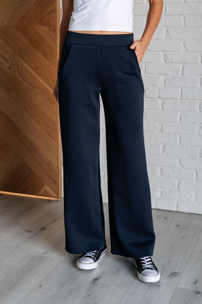 Resort Travel Wide Leg Crop Pant in  Navy - Ruby Rebellion