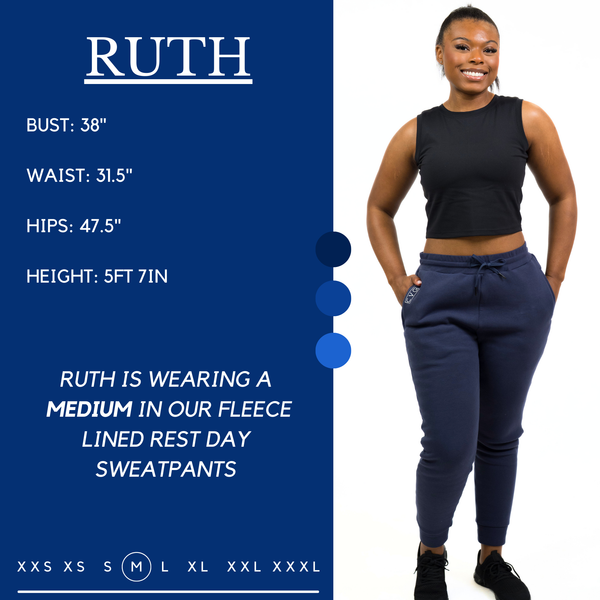 Rest Day Sweatpants | Fleece Lined | Navy - Ruby Rebellion