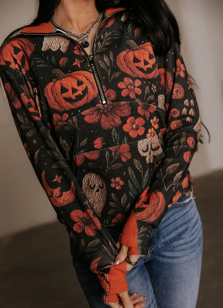 Ampersand Ave HalfZip Sweatshirt - Haunted Harvest