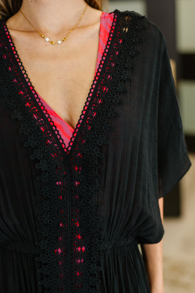 Serena Sands Swim Cover Up in Black - Ruby Rebellion