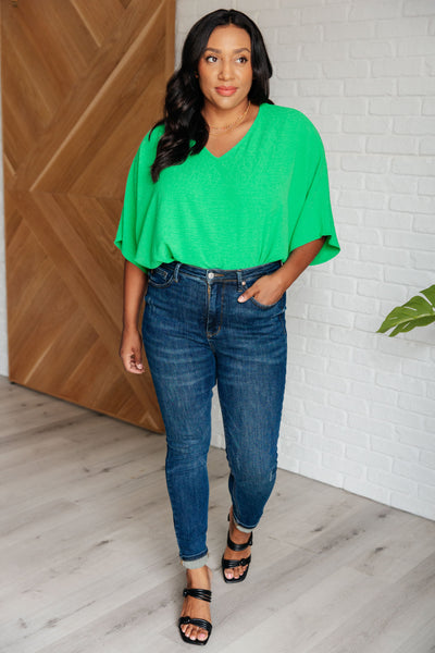 Set the Expectation V-Neck Top - Ruby Rebellion