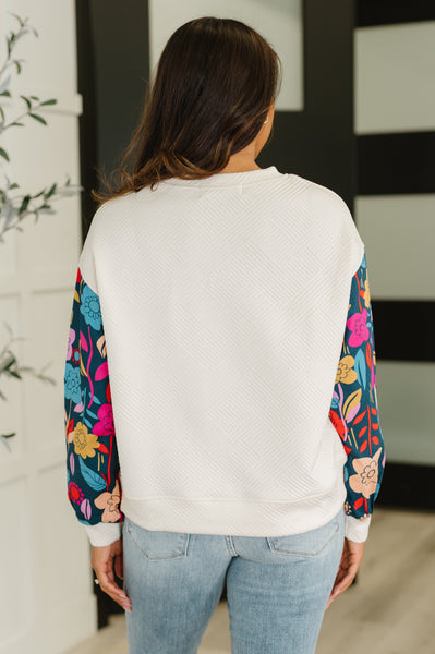 Sing a Melody Floral Sleeve Top - Ruby Rebellion