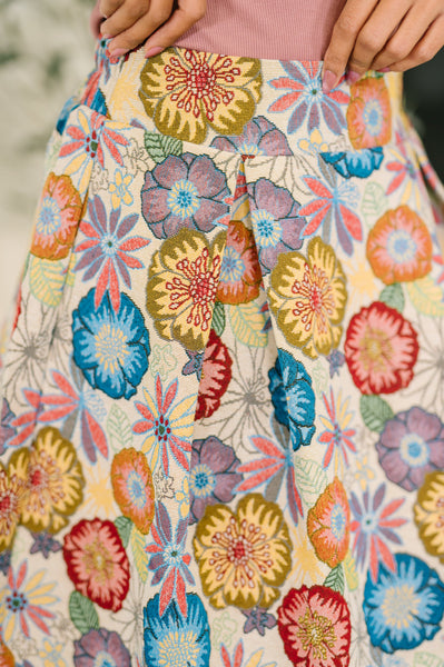 Sound Mind Floral Midi Skirt - Ruby Rebellion