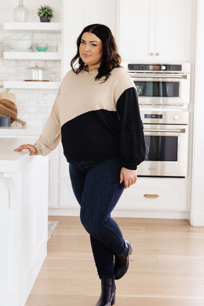 Split Decision Color Block Cargo Sleeve Top - Ruby Rebellion