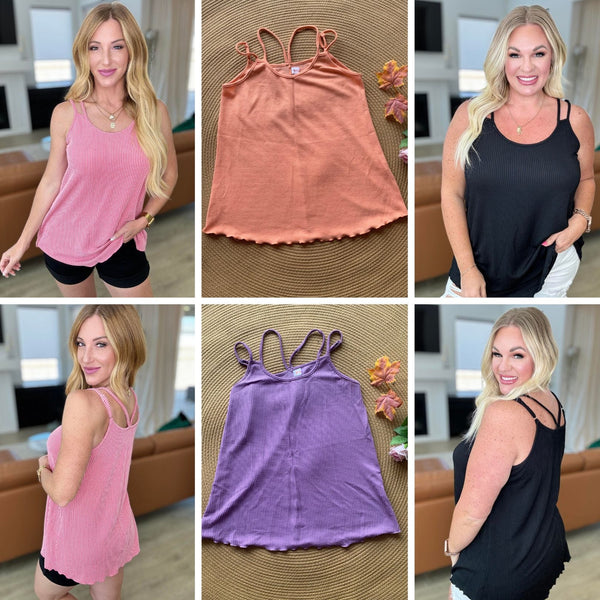 PREORDER: Nancy Ribbed Tank in Four Colors - Ruby Rebellion