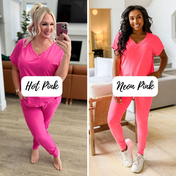 PREORDER: Krisie V-Neck Lounge Set in Six Colors - Ruby Rebellion