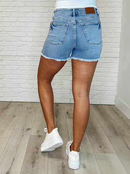 Stacy High Rise Control Top Cutoff Shorts - Ruby Rebellion