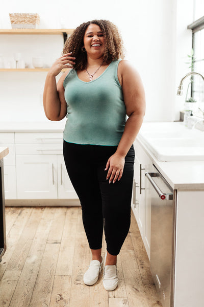 Stay Easy Tank In Aqua - Ruby Rebellion