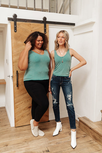 Stay Easy Tank In Aqua - Ruby Rebellion