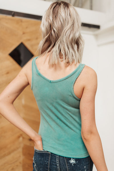 Stay Easy Tank In Aqua - Ruby Rebellion