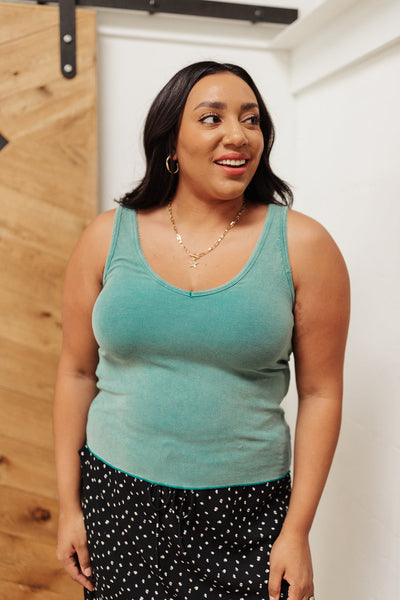 Stay Easy Tank In Aqua - Ruby Rebellion