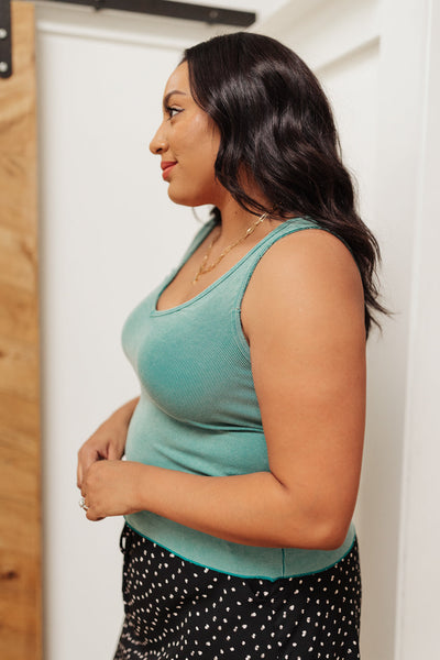 Stay Easy Tank In Aqua - Ruby Rebellion