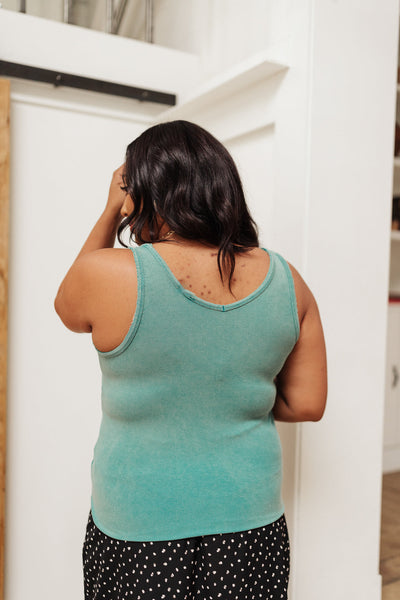 Stay Easy Tank In Aqua - Ruby Rebellion