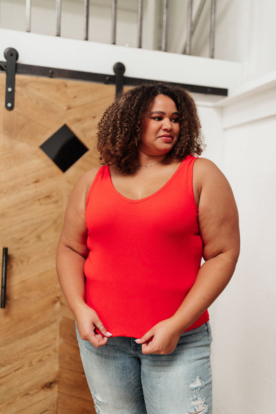 Stay Easy Tank In Cherry - Ruby Rebellion
