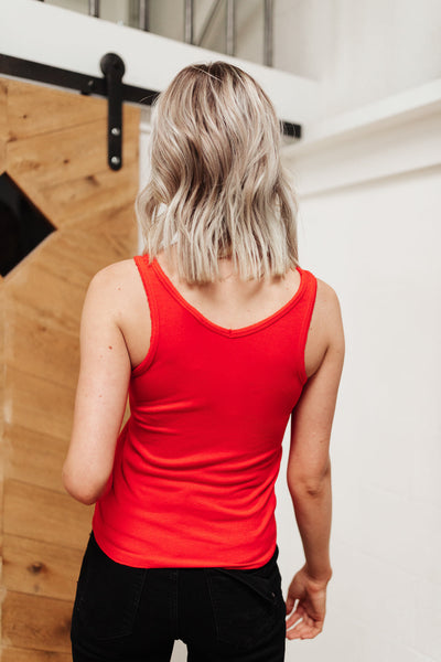 Stay Easy Tank In Cherry - Ruby Rebellion