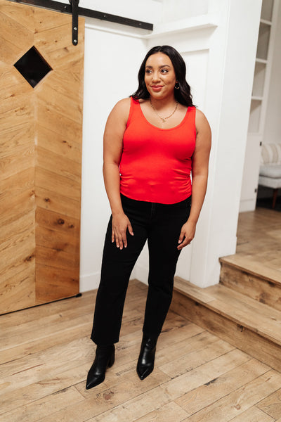 Stay Easy Tank In Cherry - Ruby Rebellion