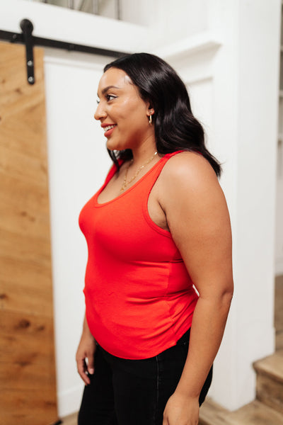 Stay Easy Tank In Cherry - Ruby Rebellion