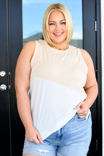 Steady Increase Color Block Sleeveless Top - Ruby Rebellion