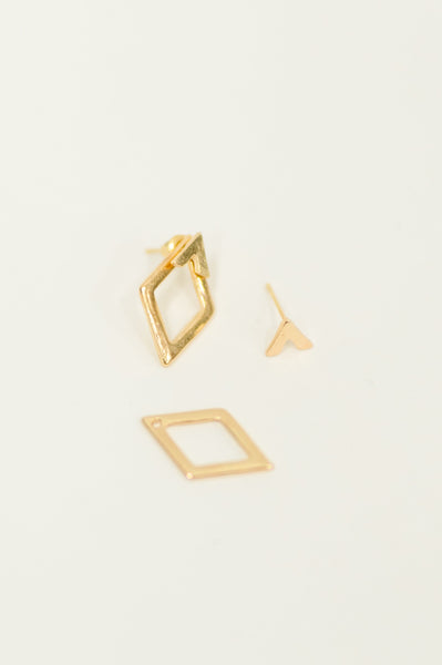Steal Your Breath Geometric Rhombus Stud Earrings - Ruby Rebellion