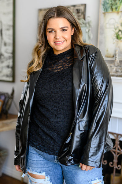 Streets of Dublin Faux Leather Blazer - Ruby Rebellion