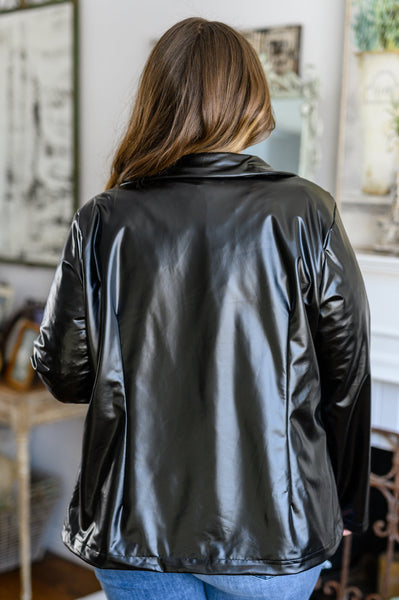 Streets of Dublin Faux Leather Blazer - Ruby Rebellion
