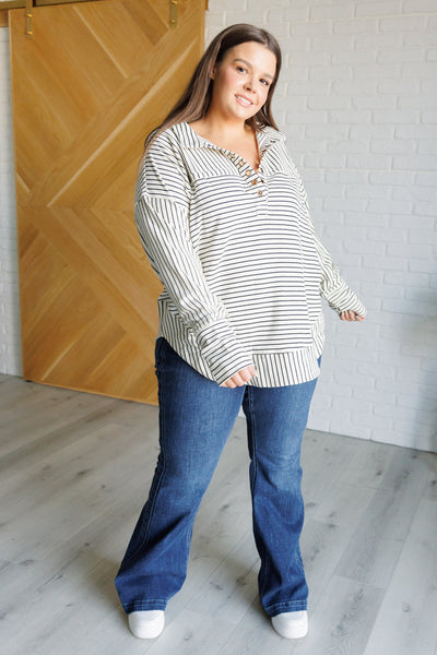 Striped Serendipity Pullover - Ruby Rebellion